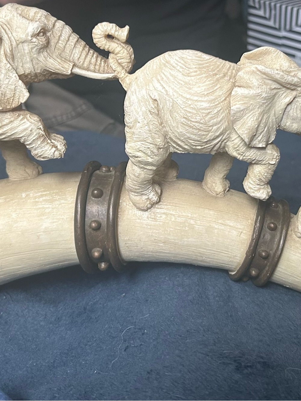Cream Elephant Accent Decor - Sculpted Elephant figurine